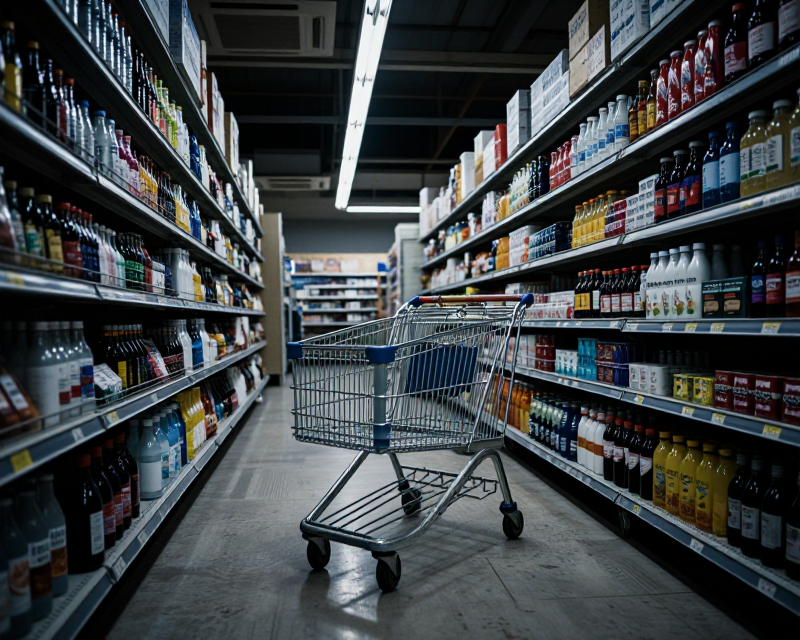 Empty Supermarket Aisle