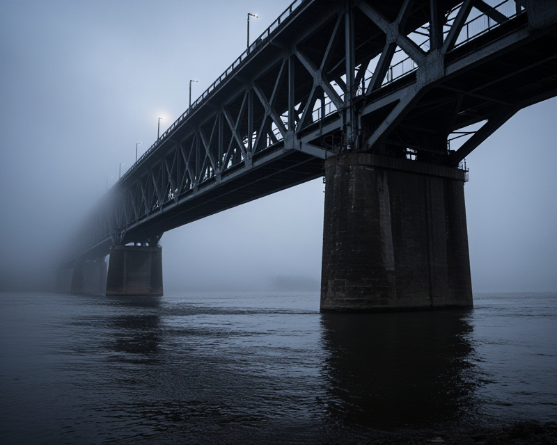 The New Yalu River Bridge at Dusk