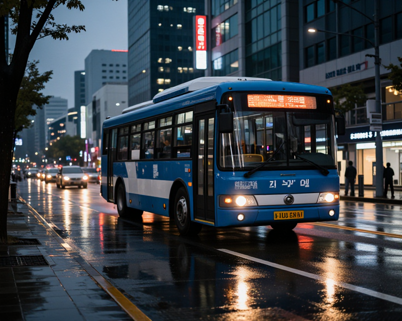 Seoul City Bus at Night
