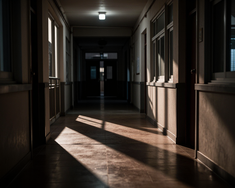 Tense School Hallway
